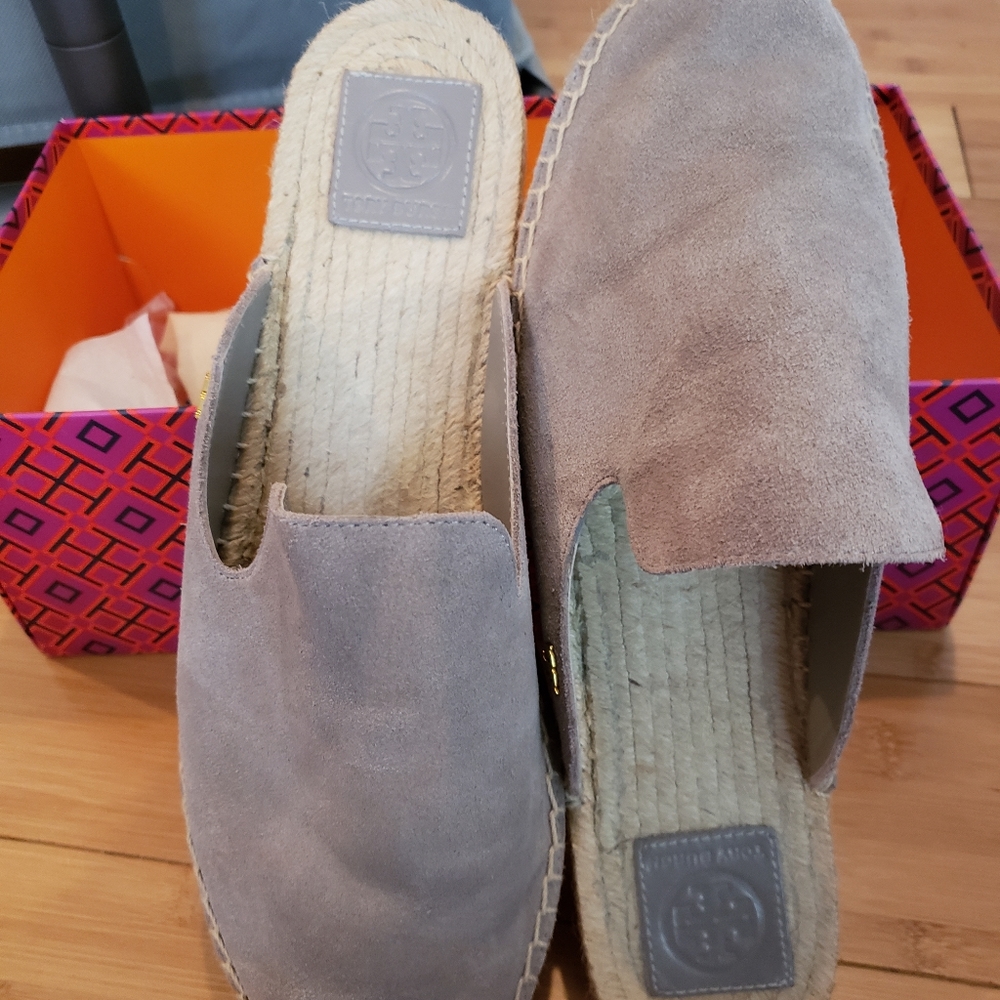 Tory Burch Espadrilles Mules...Taupe..size 11